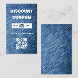 Visita Cartão de Desconto com Código QR Minimalista