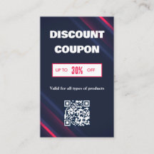 Cartão de Desconto com Código QR Minimalista