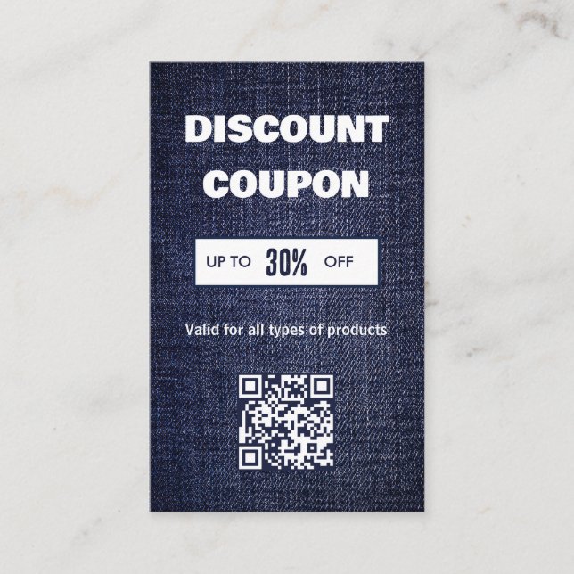 Visita Cartão de Desconto com Código QR Minimalista (Frente)