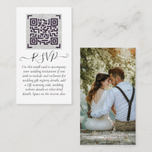 Visita Cartão de detalhes de casamento com código QR de R