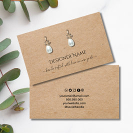 Visita Cartão de Exibição Clássico e de Joias Chic Kraft