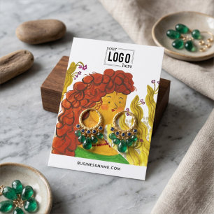 Visita Cartão de Exibição de Brincos com Pintura do Logot