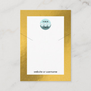 Visita Cartão de exibição de colar de quadro dourado c