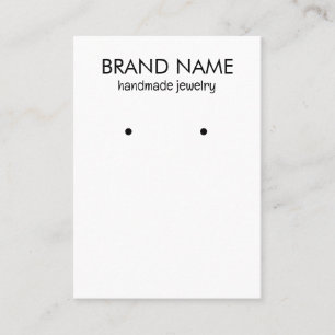 Visita Cartão de Exposição de Brinco Branco Minimalista M