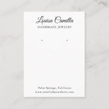 Cartão de Exposição de Brincos de Script Elegante 