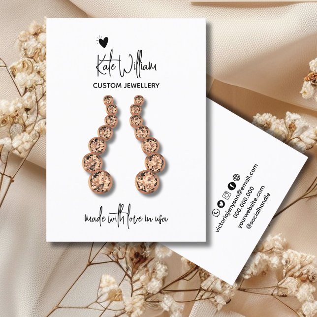 Visita Cartão de expositor de joias brancas pretas do cor (Criador carregado)