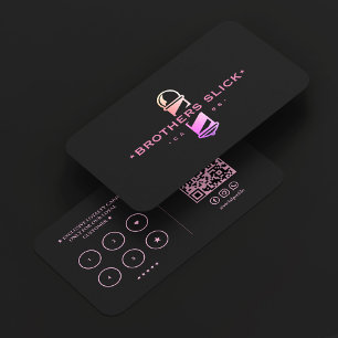 Visita Cartão de Fidelidade Barbearia Poste Rosa Preto