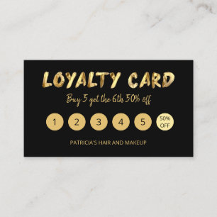 Visita Cartão de Fidelidade Bold Gold Makeup Artist Hair