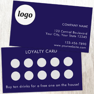 Visita Cartão de Fidelidade Cliente Azul com Logotipo e T
