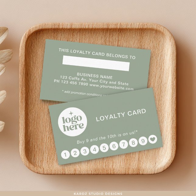 Visita Cartão de Fidelidade com Logotipo Profissional Mod (Reward Punch Loyalty Card, customize promotion on back, choose paper and corner style.)