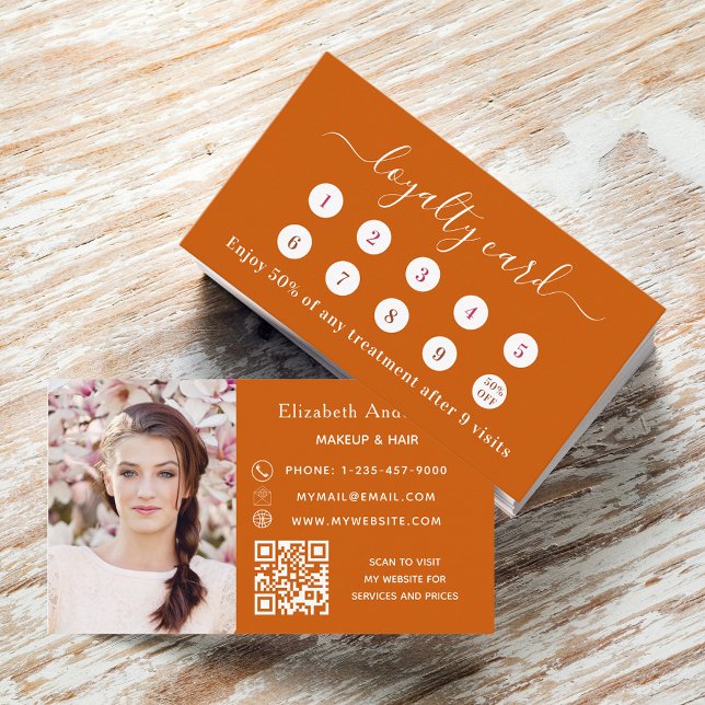 Visita Cartão de fidelidade comercial de foto de código Q (Criador carregado)