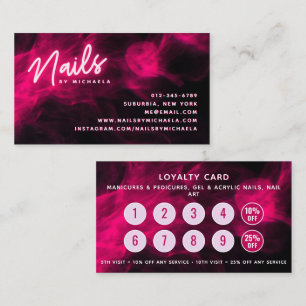 Visita Cartão de Fidelidade da Pink Neon & Smoke Nail Sal