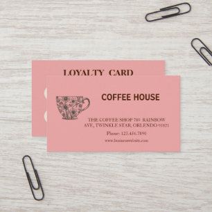 Visita Cartão de Fidelidade de Café Simples Moderno