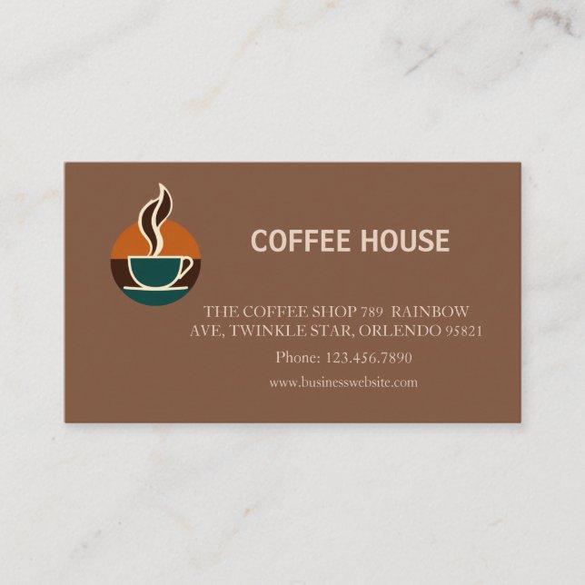 Visita Cartão de Fidelidade de Café Simples Moderno (Frente)