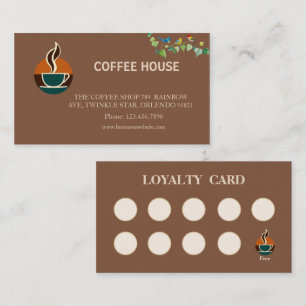 Visita Cartão de Fidelidade de Café Simples Moderno
