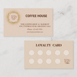 Visita Cartão de Fidelidade de Café Simples Moderno
