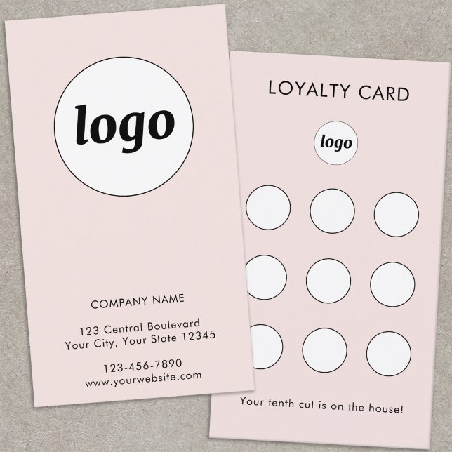 Visita Cartão de Fidelidade de Cliente de Negócios com Te (Simple logo with custom text business branding promotional customer loyalty card)