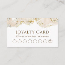 cartão de fidelidade de design de marmoring bege