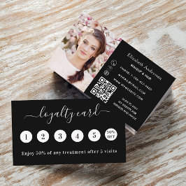 Visita Cartão de fidelidade de foto de código QR branco p