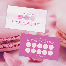 Visita Cartão de Fidelidade de Macaron Rosa Fofo Padaria