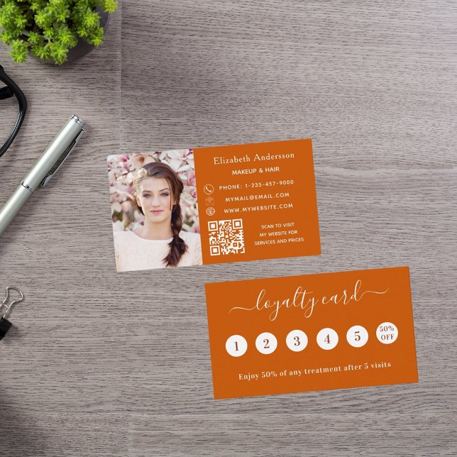 Visita Cartão de fidelidade de negócios com código QR fot (Criador carregado)