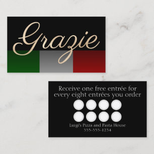 Visita Cartão de Fidelidade do Restaurante Italiano Grazi