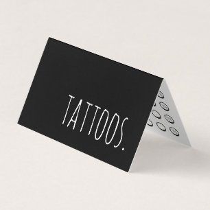 Visita cartão de fidelidade dobrável de tatuagem