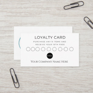 Visita Cartão de Fidelidade Logotipo Minimalista Preto Br