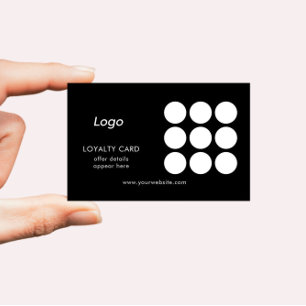 Visita Cartão de fidelidade para logotipos simples pretos