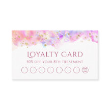 cartão de fidelidade pastel watercolor