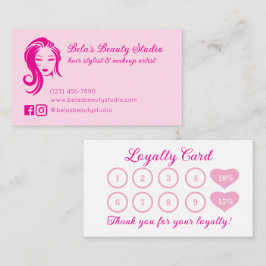 Visita Cartão de Fidelidade Personalizado Rosa