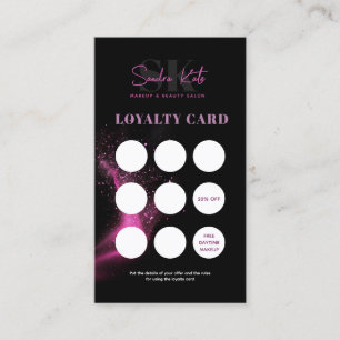 Visita Cartão de Fidelidade QR Code da Black Neon Pink Be