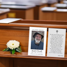 Cartão de Foto com Oração de Memória para Funeral