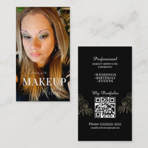 Visita Cartão de Foto de Código QR de Maquiador Profissio