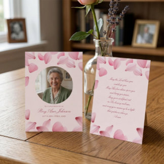 Visita Cartão de Foto de Funeral Personalizado 3,5" x 2,5