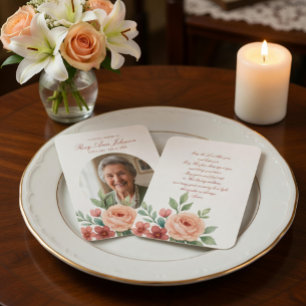 Visita Cartão de Foto de Funeral Personalizado 8,9 cm x 6
