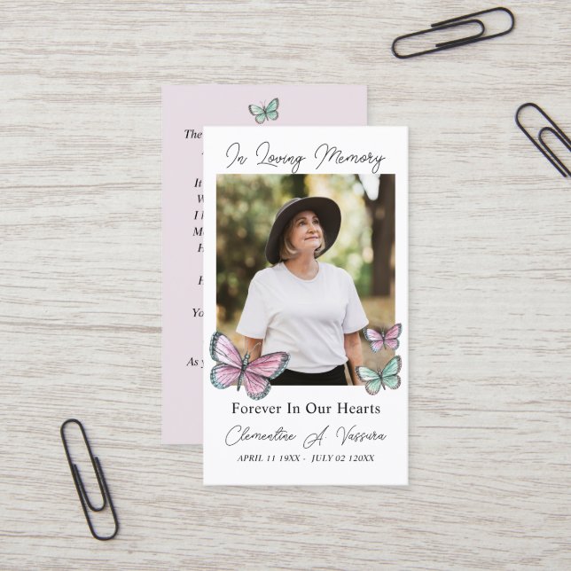 Visita Cartão de Foto de Oração Memorial de Funeral de Bo (Frente/Verso In Situ)