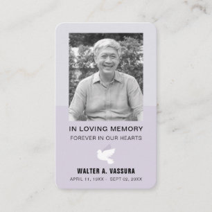 Visita Cartão de Foto de Pombo de Oração Memorial de Fune