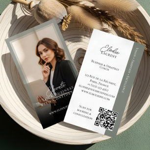 Visita Cartão de Foto QR Code de Consultoria Minimalista