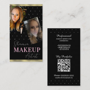 Visita Cartão de Foto QR Code de Maquiagem Profissional A