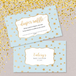 Visita Cartão de fralda azul Dourado Stars