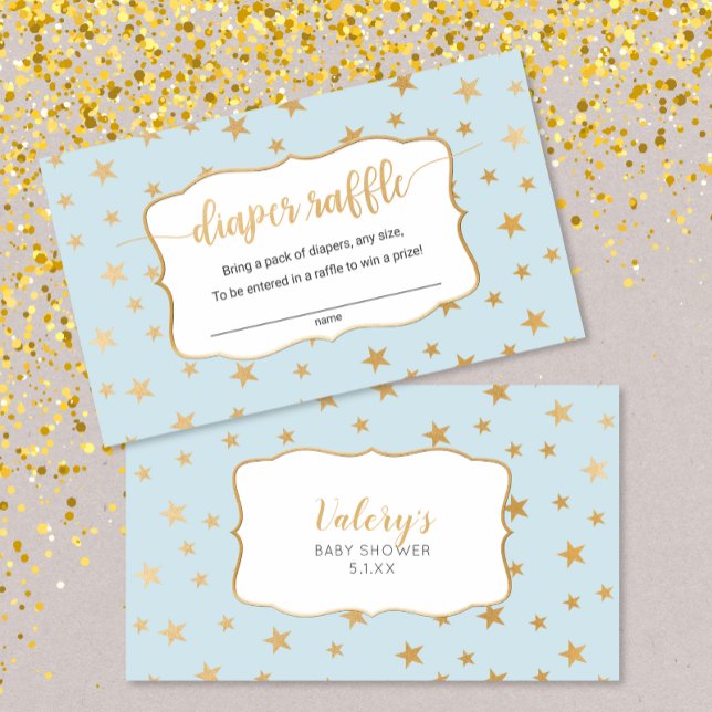 Visita Cartão de fralda azul Dourado Stars (Criador carregado)