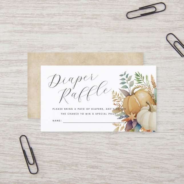 Visita cartão de fralda das bombas de água (Frente/Verso In Situ)