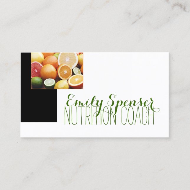 Visita Cartão de Fruta Nutricionista de Vida Saudável (Frente)