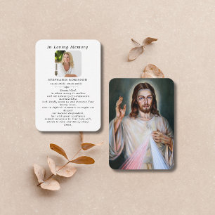 Visita Cartão de Funeral Católico da Divina Misericórdia