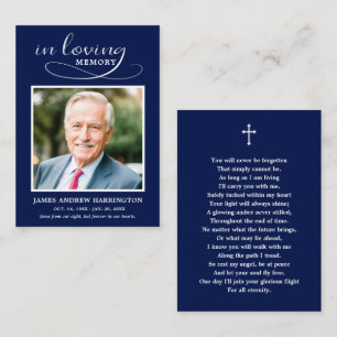 Visita Cartão de Funeral com Foto Memorial Clássica