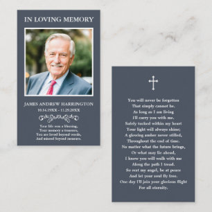 Visita Cartão de Funeral com Foto Memorial Clássica