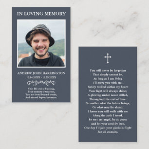 Visita Cartão de Funeral com Foto Memorial Clássica