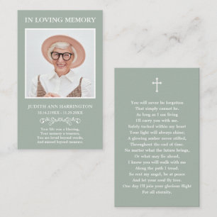 Visita Cartão de Funeral com Foto Memorial Clássica