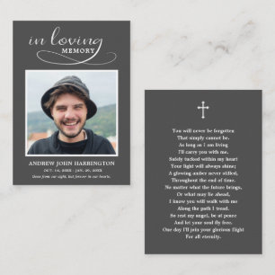 Visita Cartão de Funeral com Foto Memorial Clássica